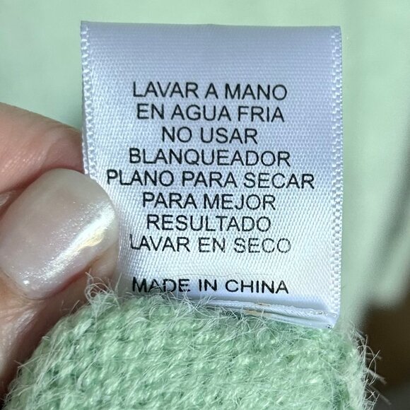 Storia Seafoam Mint Green Mohair Type Crew Neck Boxy Fit Sweater Womens Size Med - Picture 8 of 9